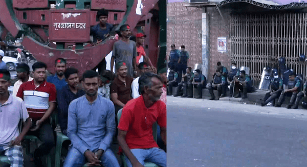 ছাত্র-জনতার পাহারায় গুলিস্তান ও আওয়ামী লীগের কার্যালয়, সতর্ক অবস্থানে পুলিশ