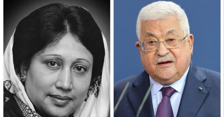 খালেদা জিয়ার মৃত্যুতে ফিলিস্তিন প্রেসিডেন্টের শোক