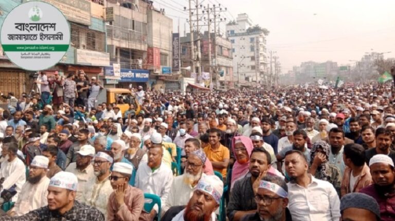 যাত্রাবাড়ীতে ১১ দলীয় জোটের নির্বাচনি সমাবেশে জনতার ঢল