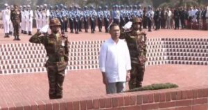 জাতীয় স্মৃতিসৌধে প্রধানমন্ত্রীর শ্রদ্ধা