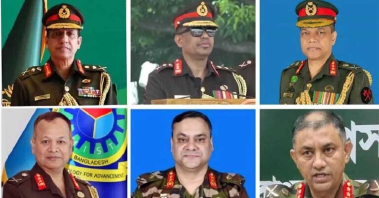 সেনাবাহিনীর আরও ৬ উচ্চ পদে রদবদল
