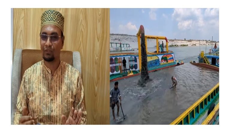 স্তূপ অপসারণের নামে শতাধিক ড্রেজার দিয়ে পদ্মায় বিএনপি নেতার বেপরোয়া বালু উত্তোলন