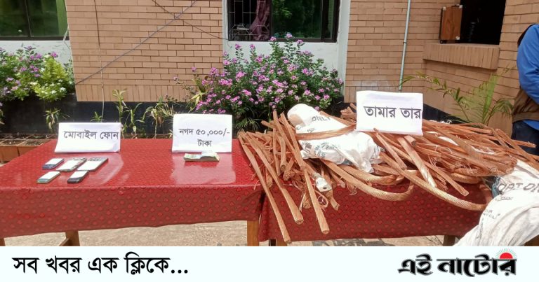 নাটোরে জুট মিলের লুন্ঠিত মালামালসহ ডাকাত দলের ৬ সদস্য গ্রেফতার