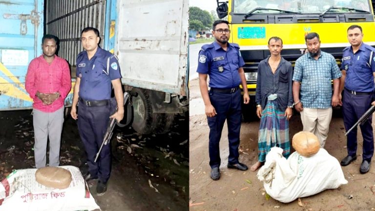 চৌদ্দগ্রামে ৩৬ কেজি গাঁজাসহ তিন মাদক কারবারি আটক